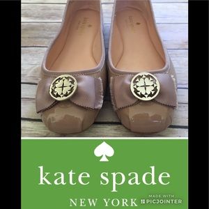 Kate Spade Fontana Too Patent Flats in Fawn